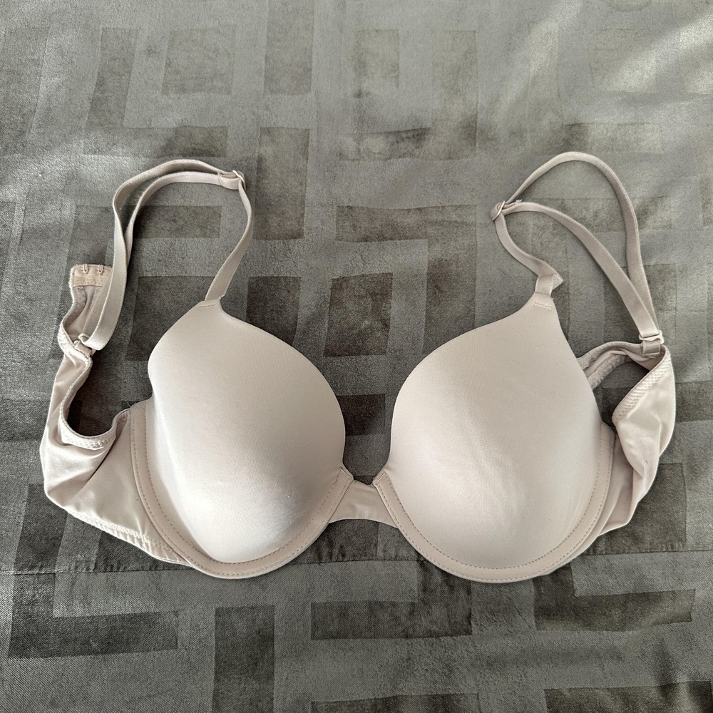 Victoria's Secret PINK Bra Womens 36B Beige Wear Everywhere T-Shirt Underwire